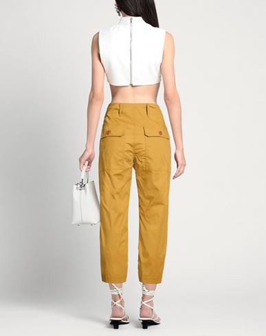 Woman Pants Mustard Size 4 Silk, Cotton, Elastane