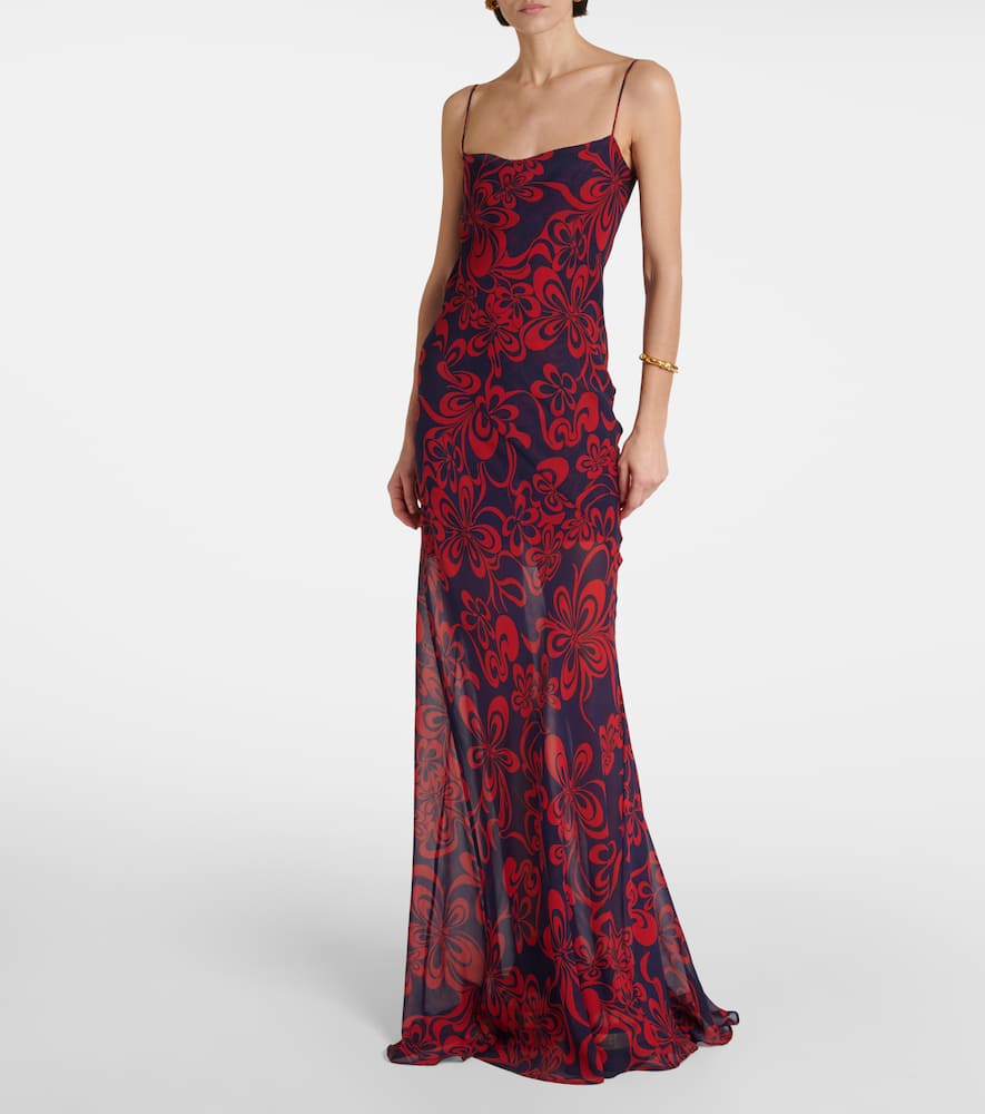 Printed silk georgette maxi dress