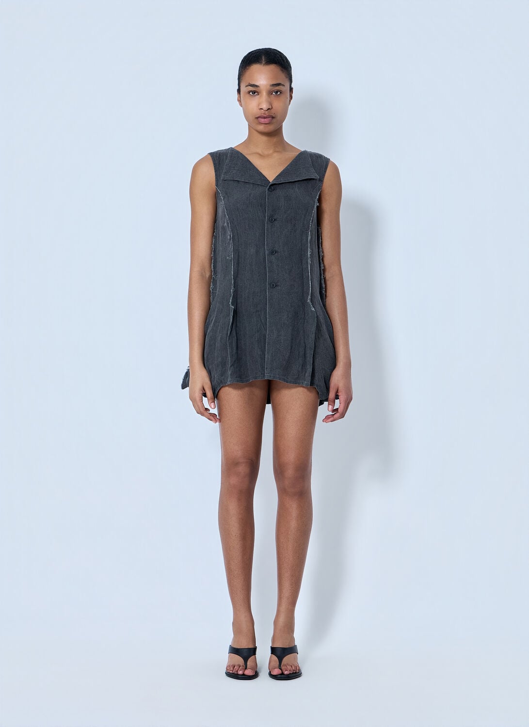Hem Detail Vest - Woman Dresses Grey It