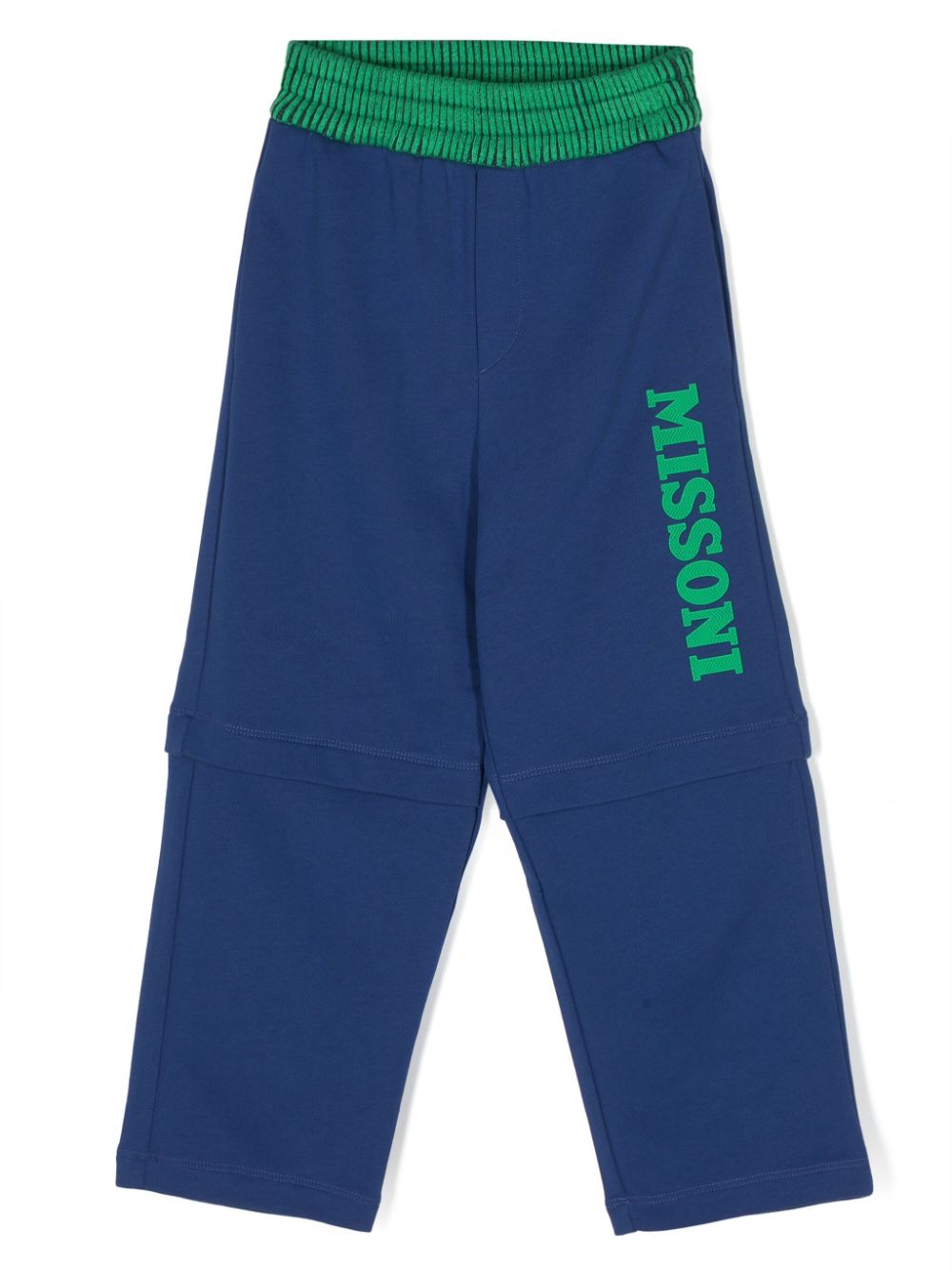 Logo-print cotton track pants - Blue