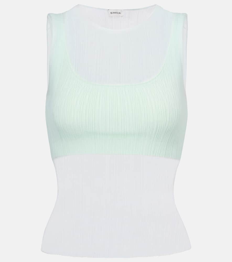 Oakley Plisse semi-sheer tank top