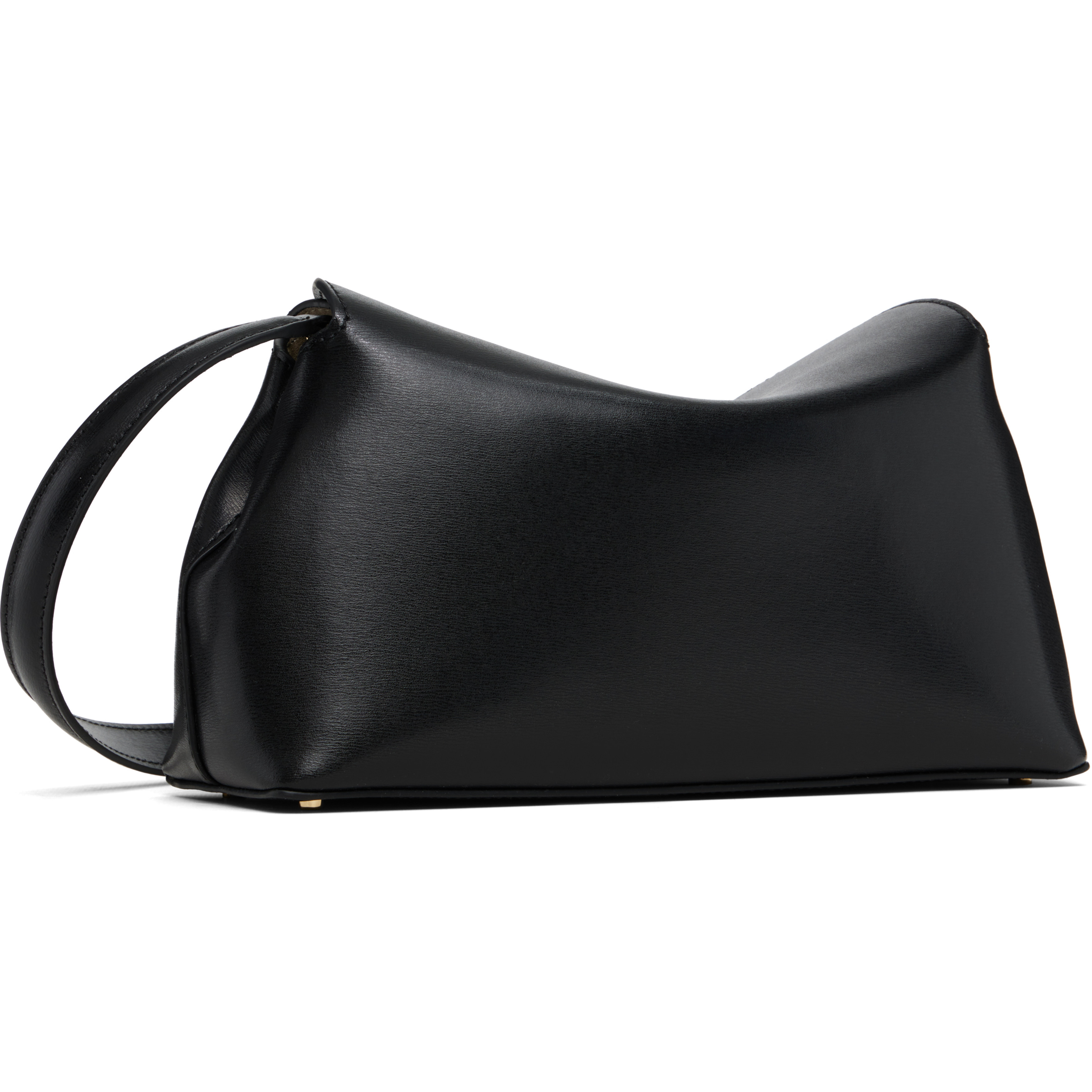 Black T-Lock Leather Clutch