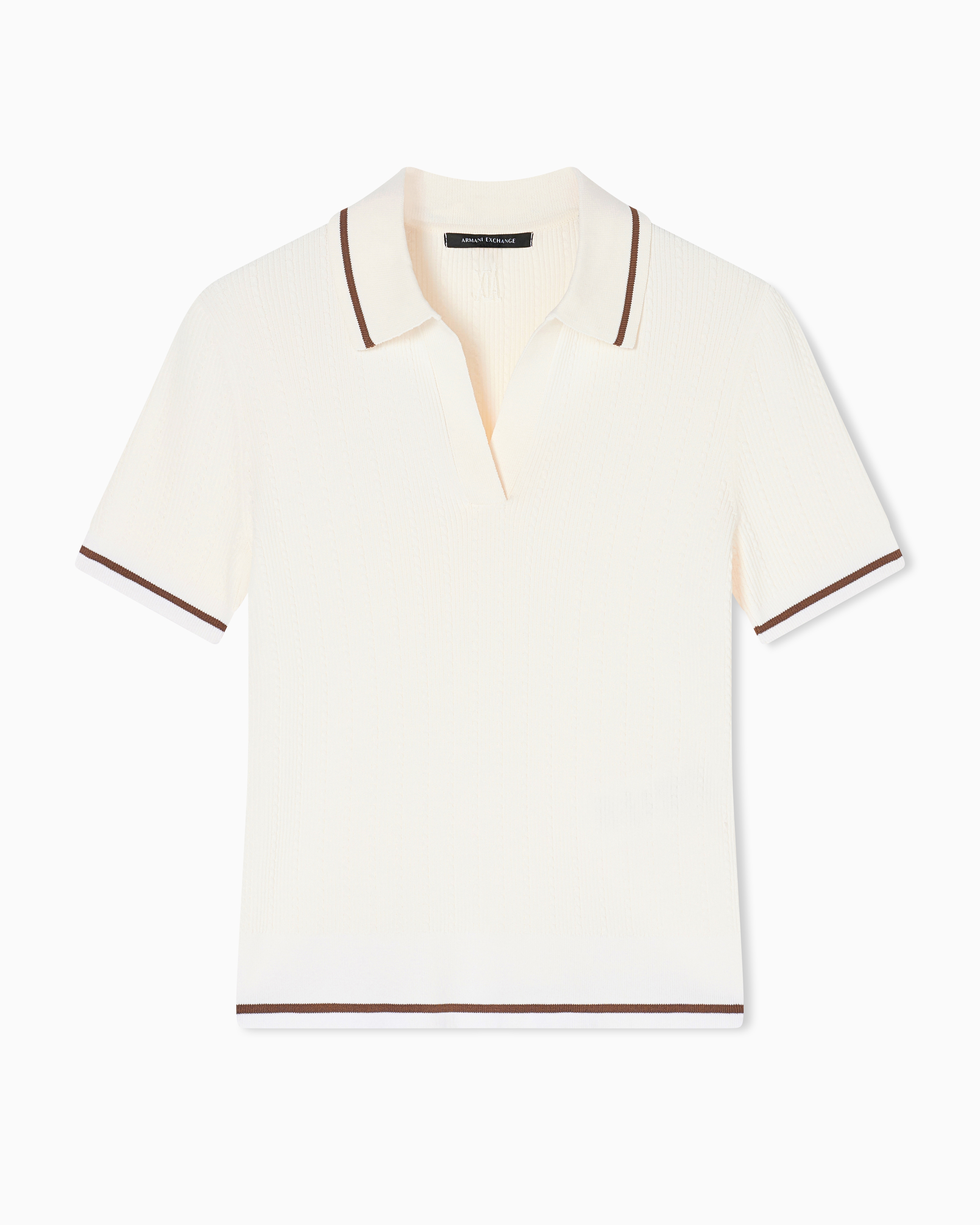 V-neck polo shirt with contrasting trim