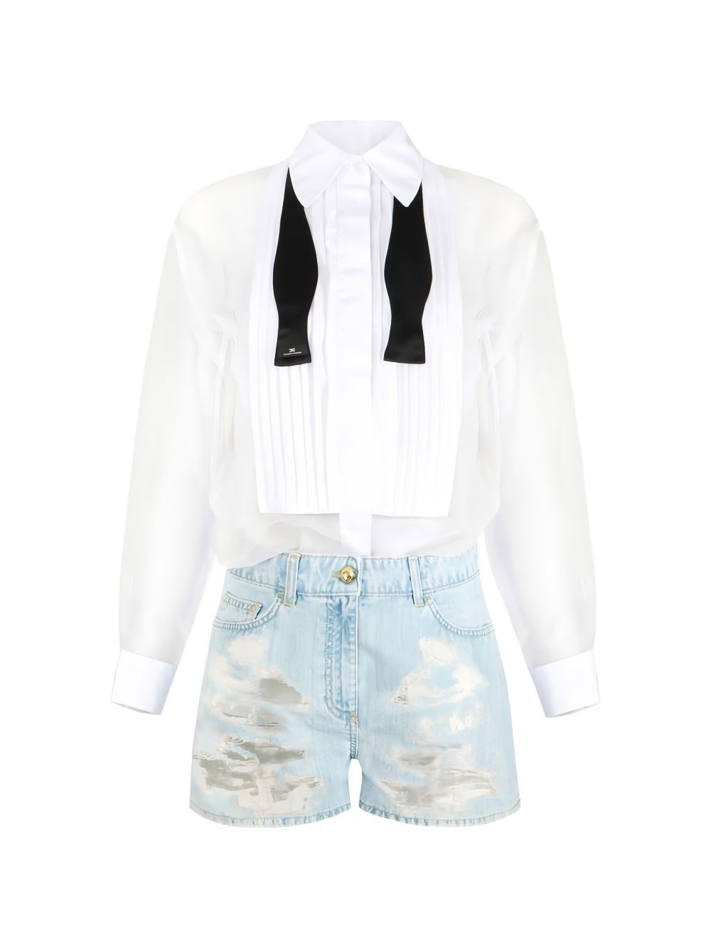 Bib Distressed Romper Suit