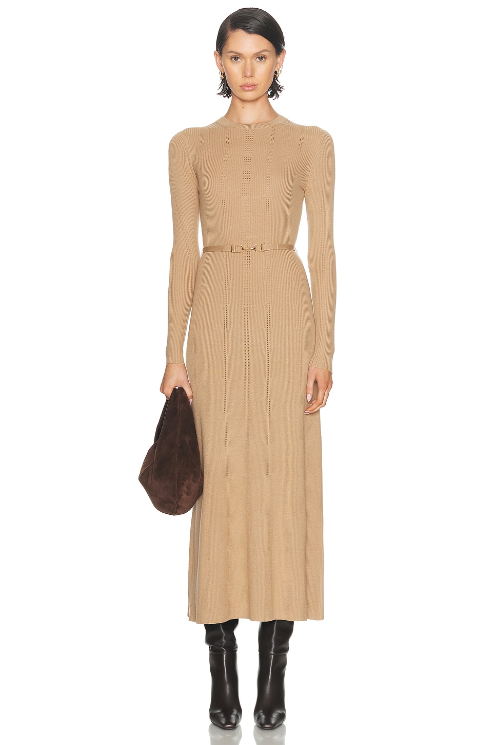Gabriela Hearst Imagene Dress in Camel - Brown. S also in