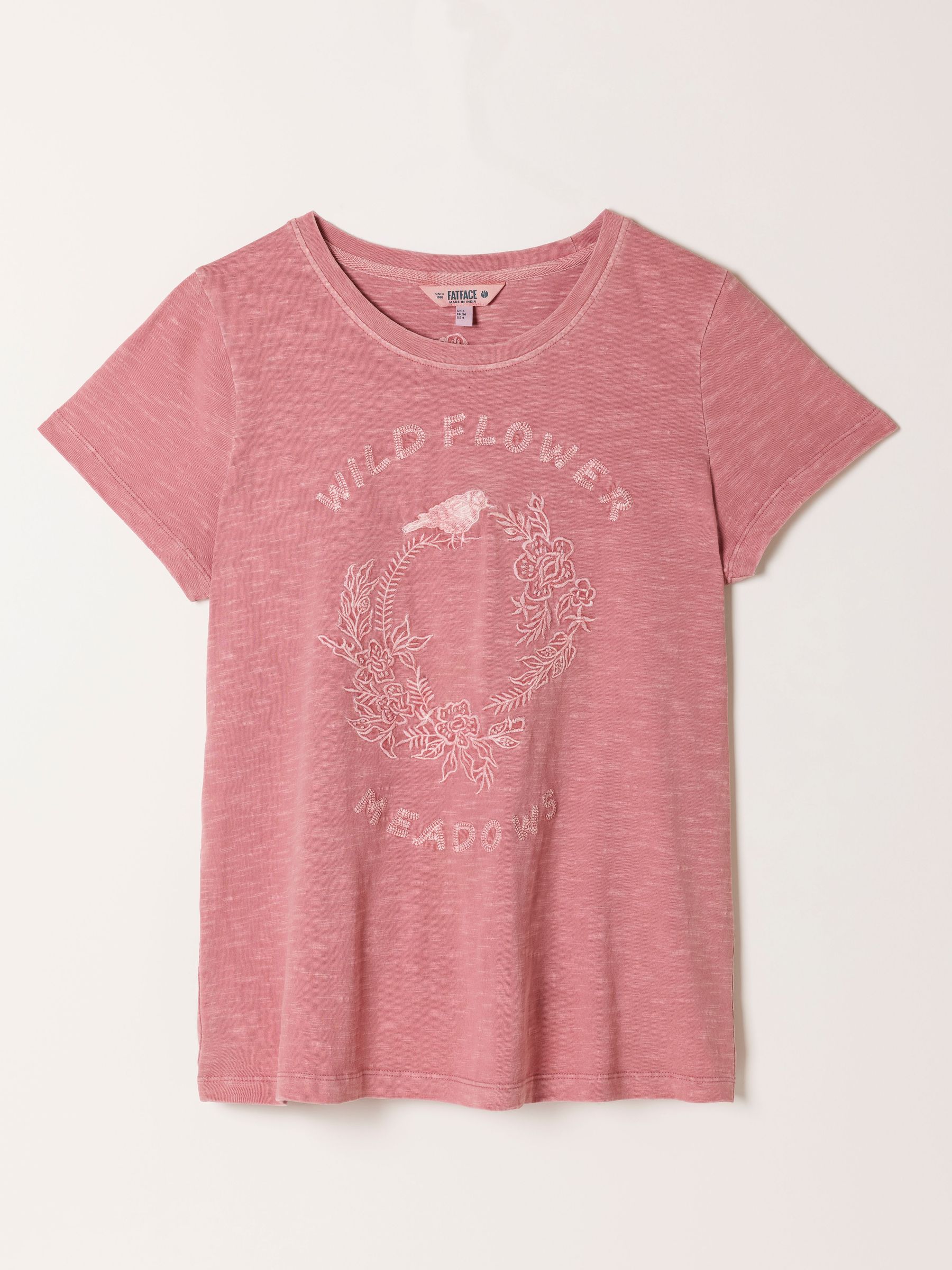 FatFace Wild Meadow Graphic T Shirt in Pink