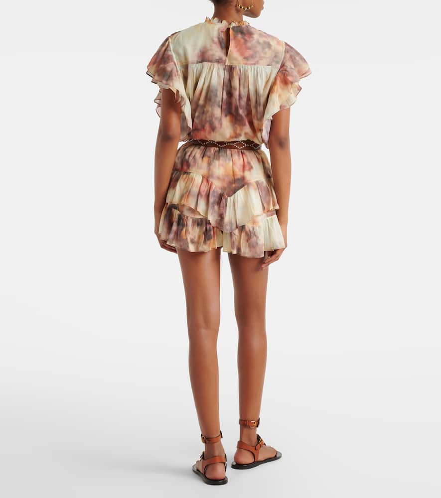 Jocadia printed ruffled cotton skort