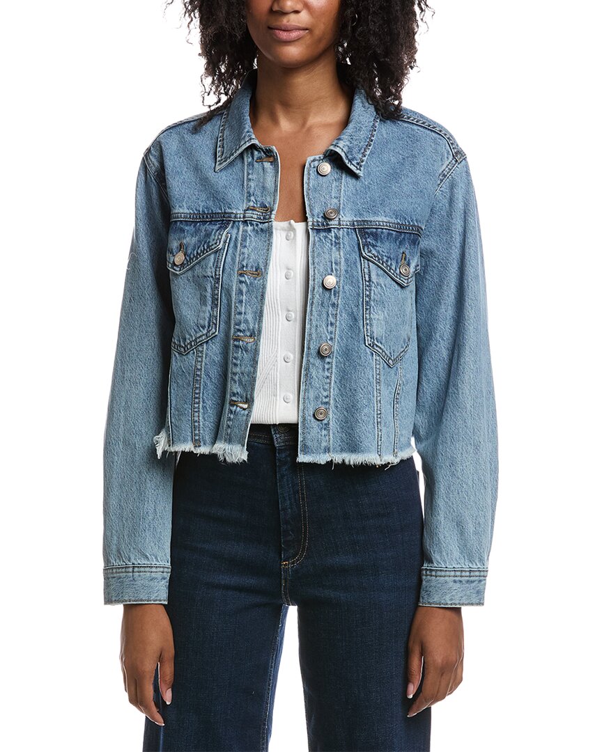 Drop Shoulder Cropped Denim Jacket