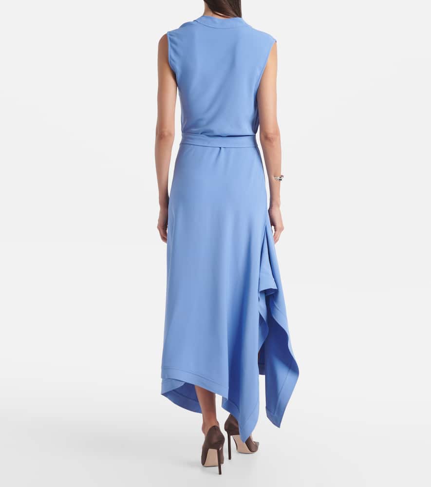 Gancini draped asymmetric cady maxi dress
