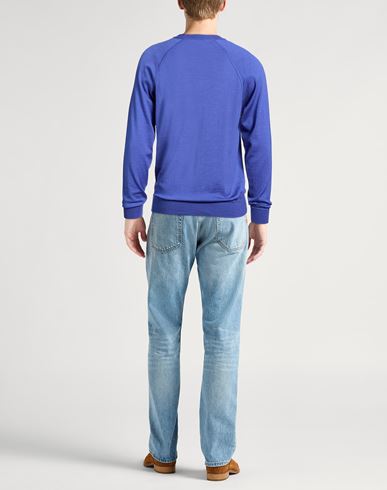 Man Sweater Blue Size 40 Cashmere, Merino Wool, Silk