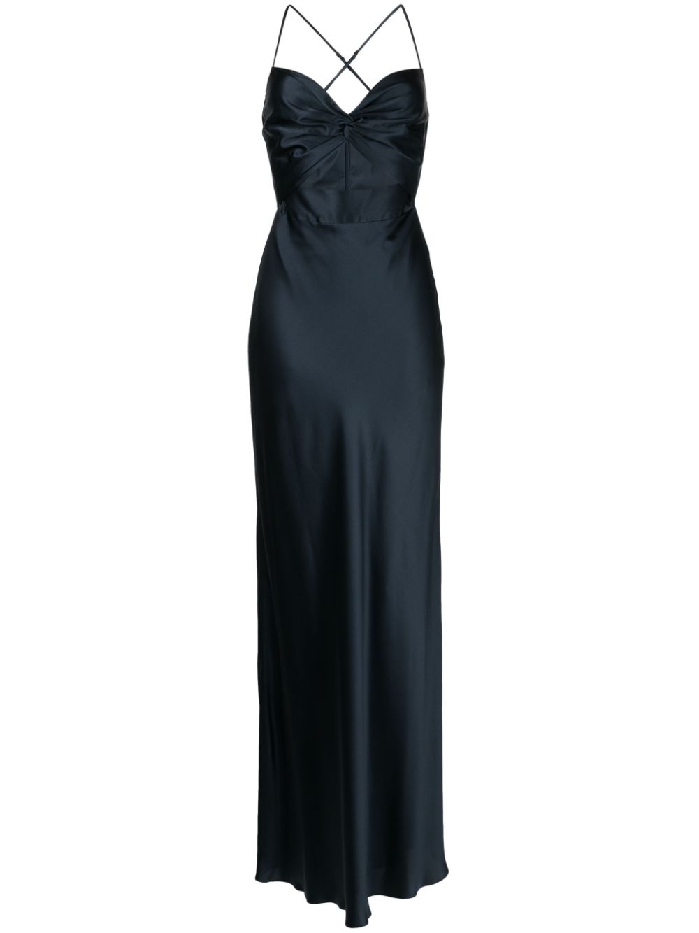 Twisted-bodice silk gown - Green