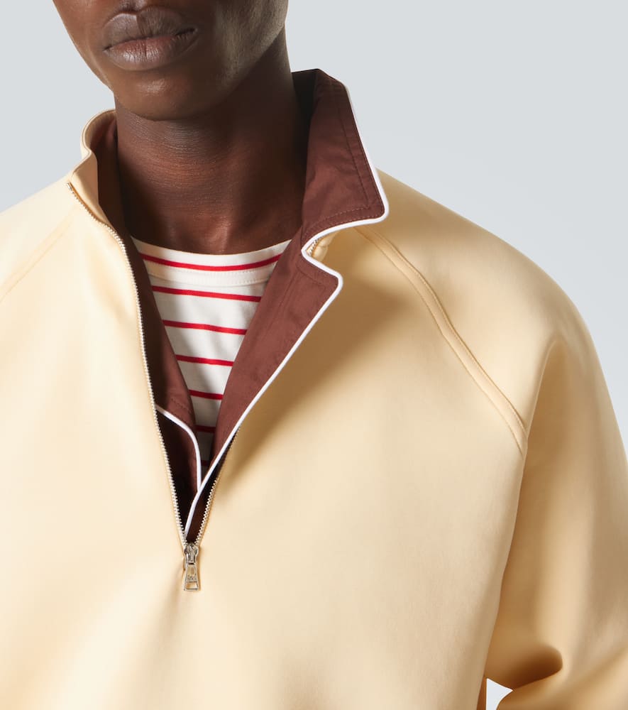 Cotton-blend half-zip sweatshirt