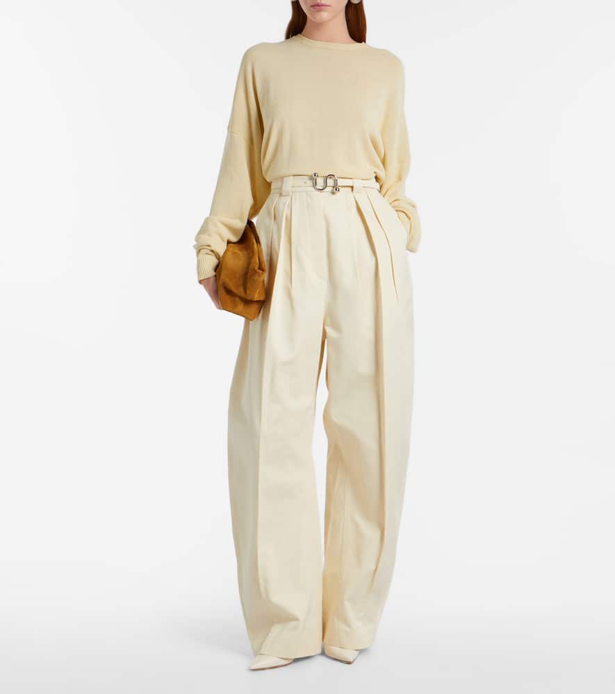 Idoneo cotton gabardine wide-leg pants