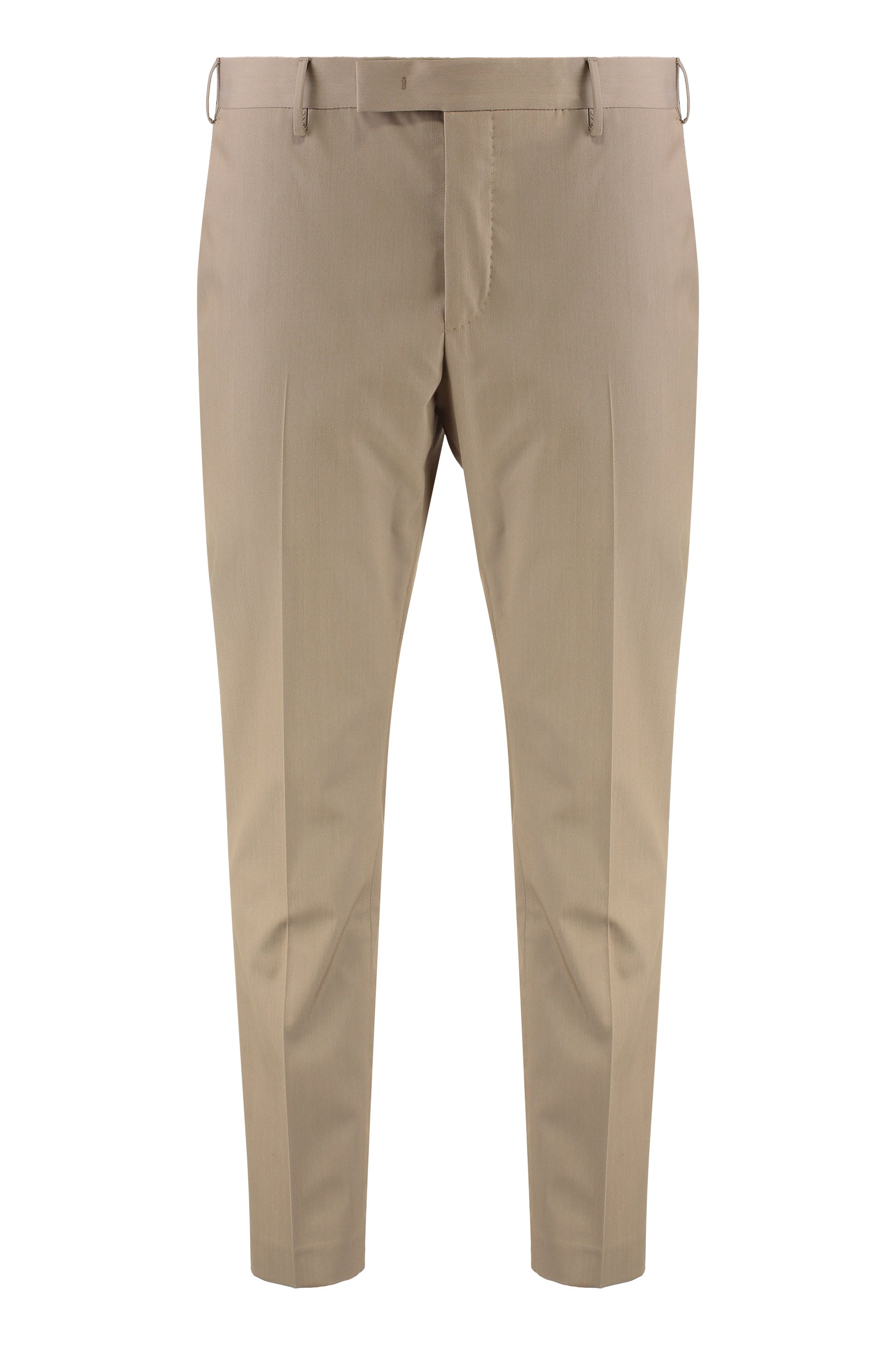 Slim Fit Silk-Cotton Chino Trousers with Welt Pockets