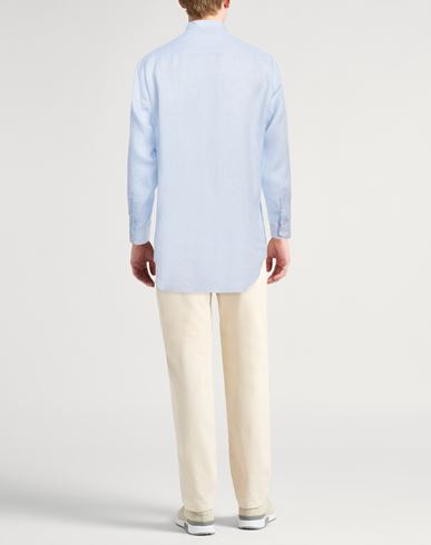 Emporio Armani Man Shirt Sky blue Size L Linen
