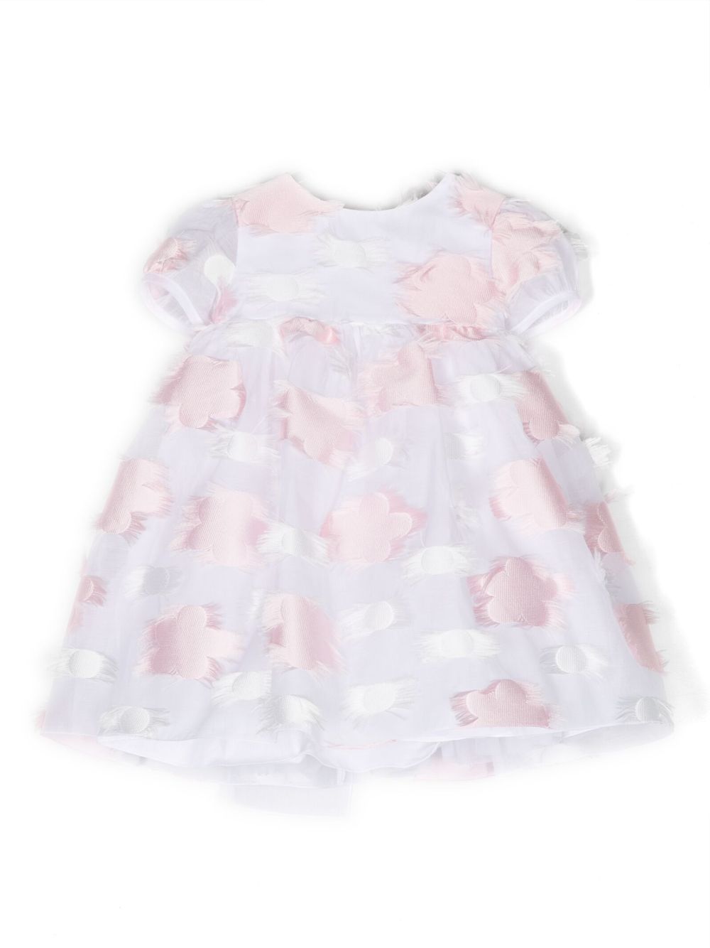 Floral-embroidered cotton dress - White