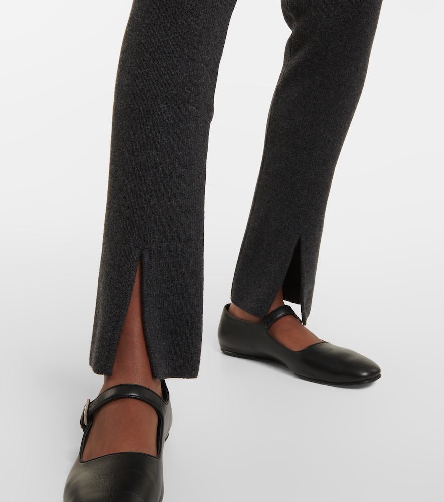 Ribbed-knit cashmere slim pants