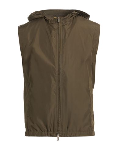 Man Vest Military green Size 38 Polyester