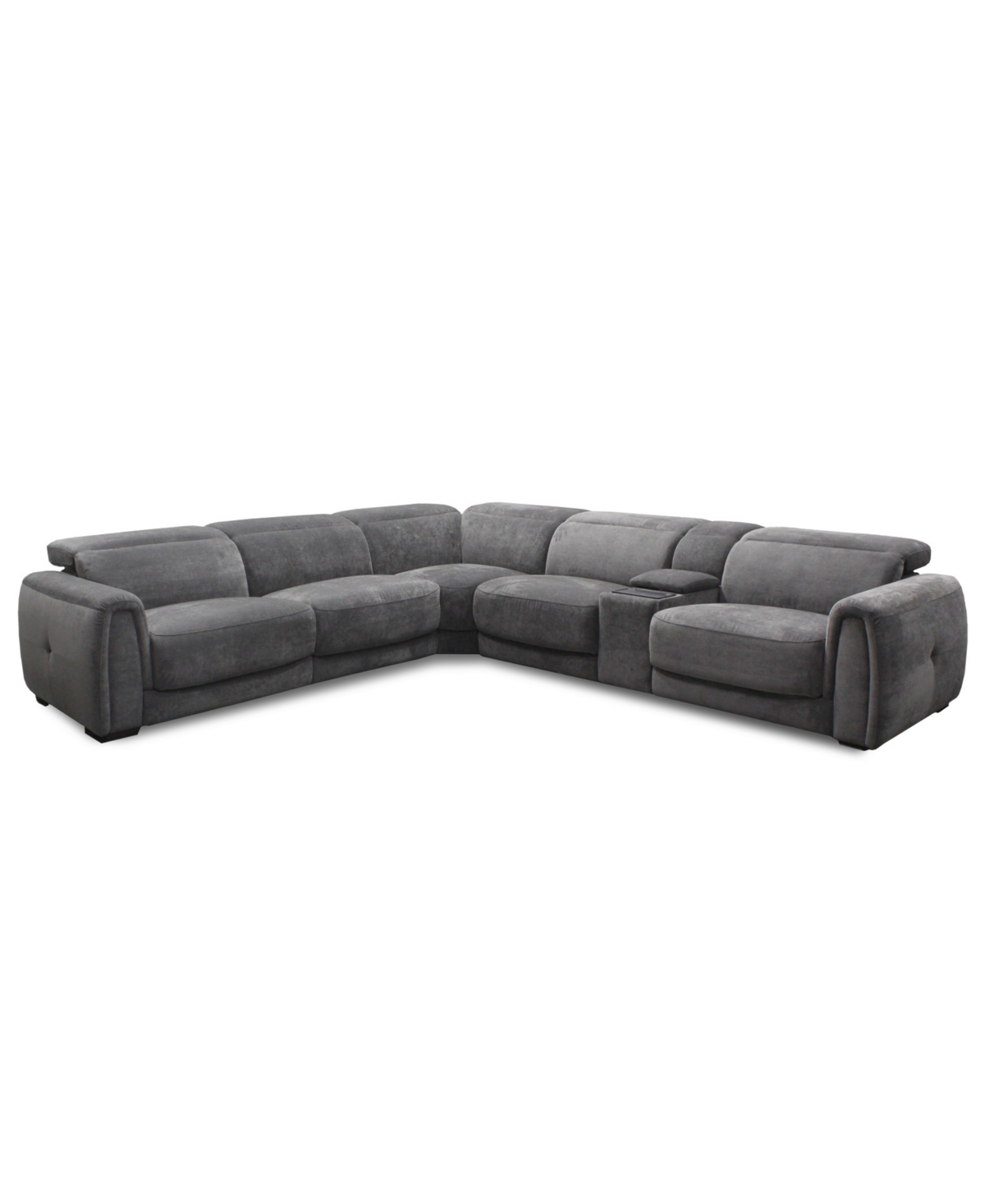 Brownell 6-Pc. L-Shape Sectional with 3 Power Motion Chairs & 1 Console, Exclusively at Anthracite