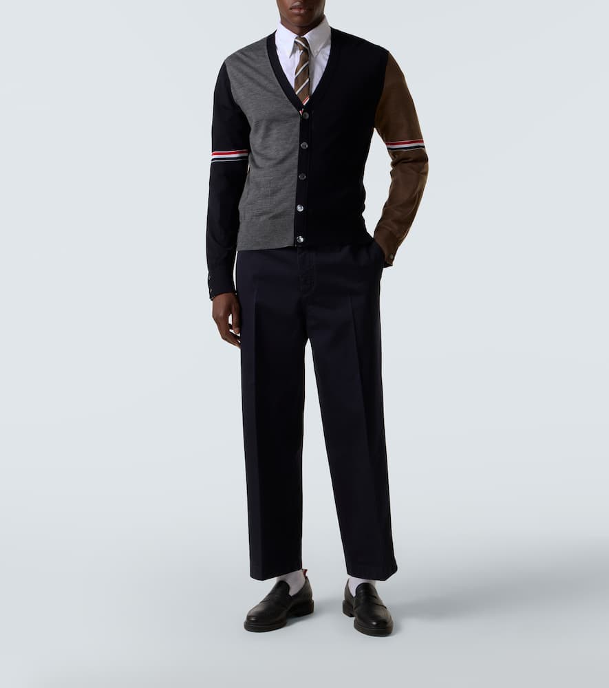 Cotton twill straight pants