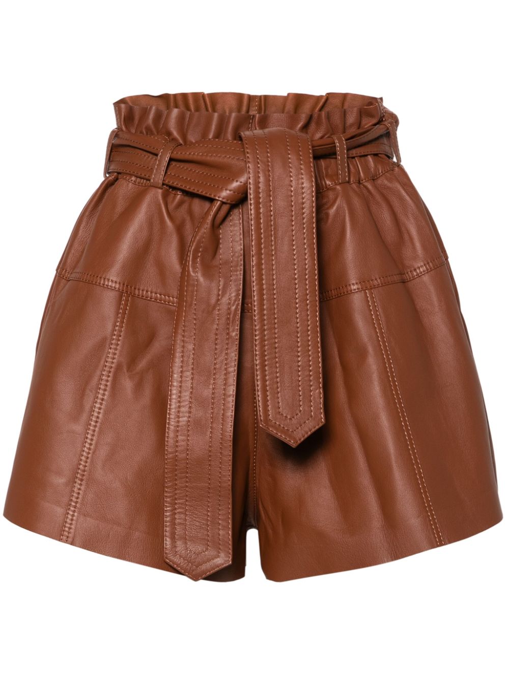 Harmony leather shorts - Brown