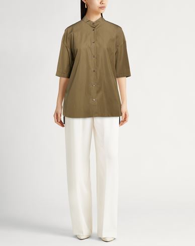 Woman Shirt Khaki Size 6 Cotton