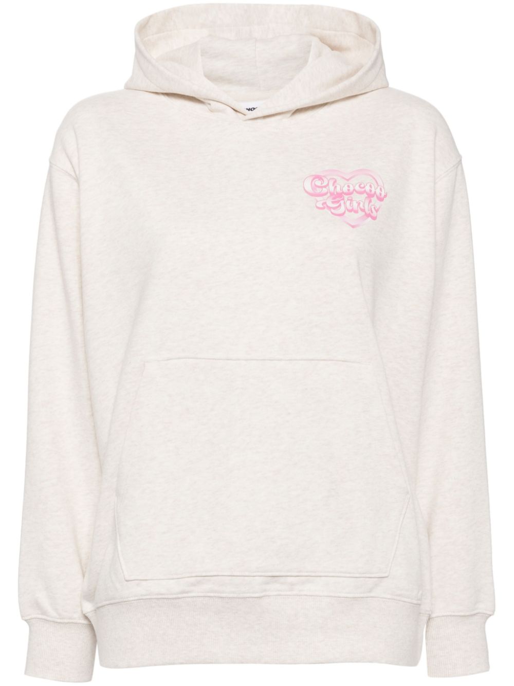 Heart graphic print hoodie - Neutrals