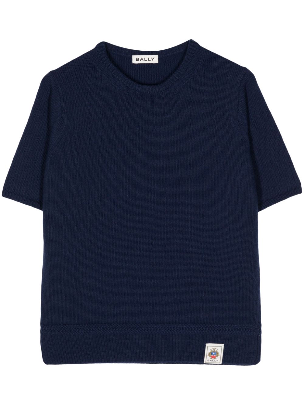 Crew-neck wool top - Blue