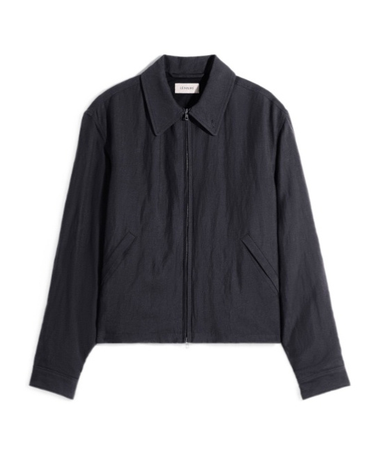 Short blouson in viscose-linen gabardine