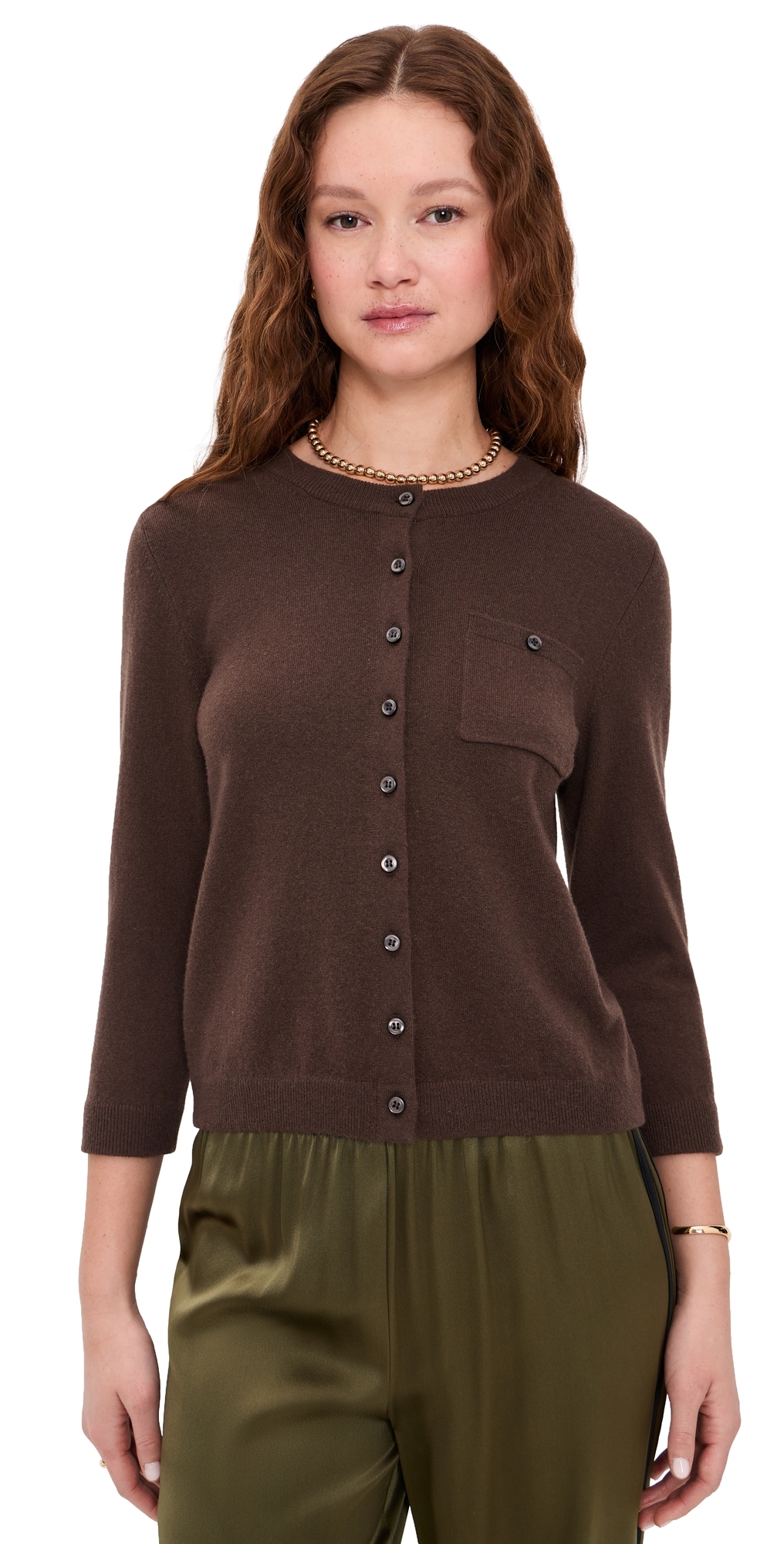 Pocket Cardigan Dk Bark