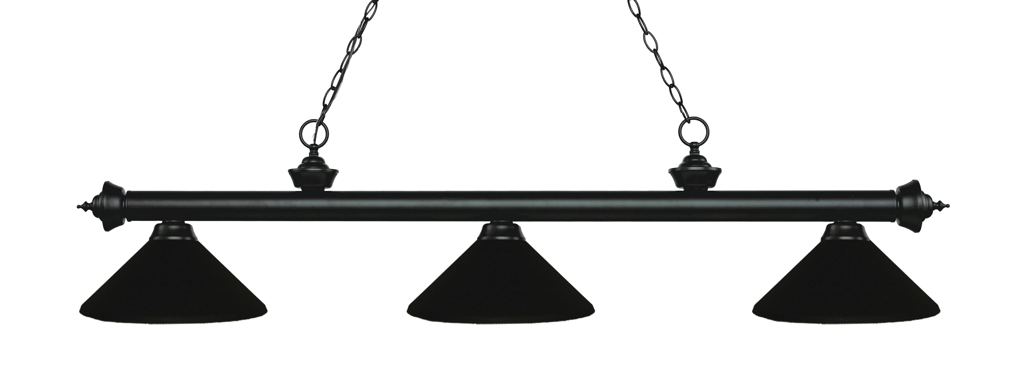 Riviera 3-Light Linear Pendant Light In Matte Black