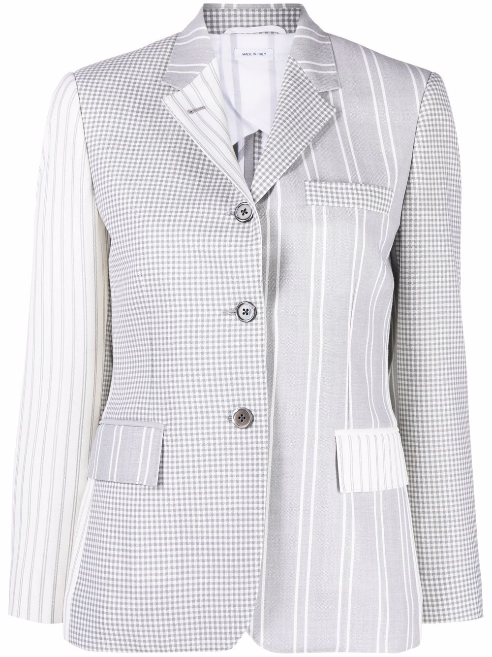 Mixed pattern blazer - Grey
