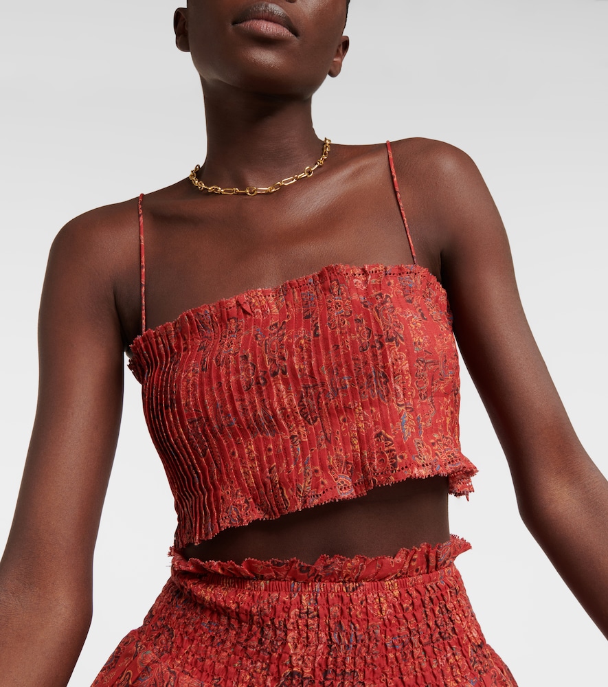 Allegra floral ramie crop top