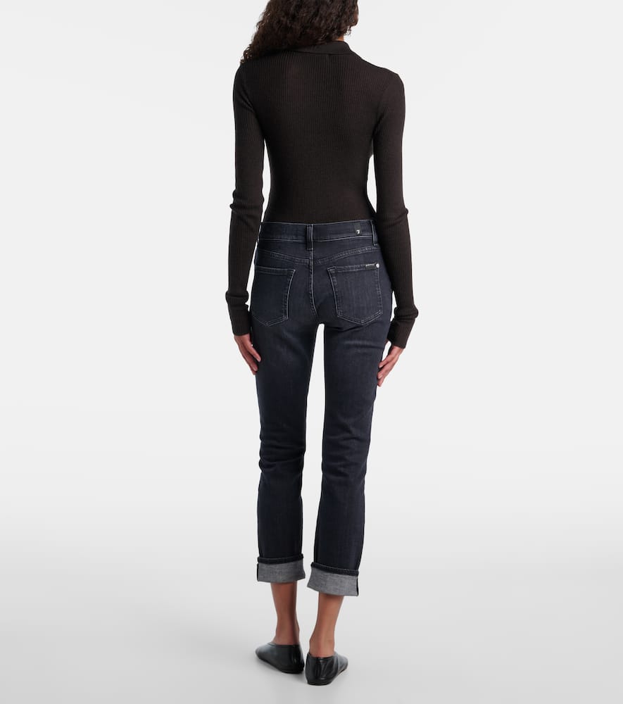 Mid-rise cropped skinny jeans
