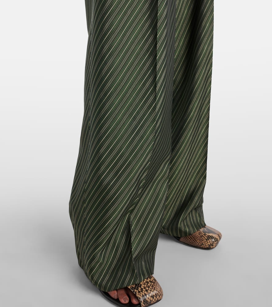 Striped high-rise wide-leg pants