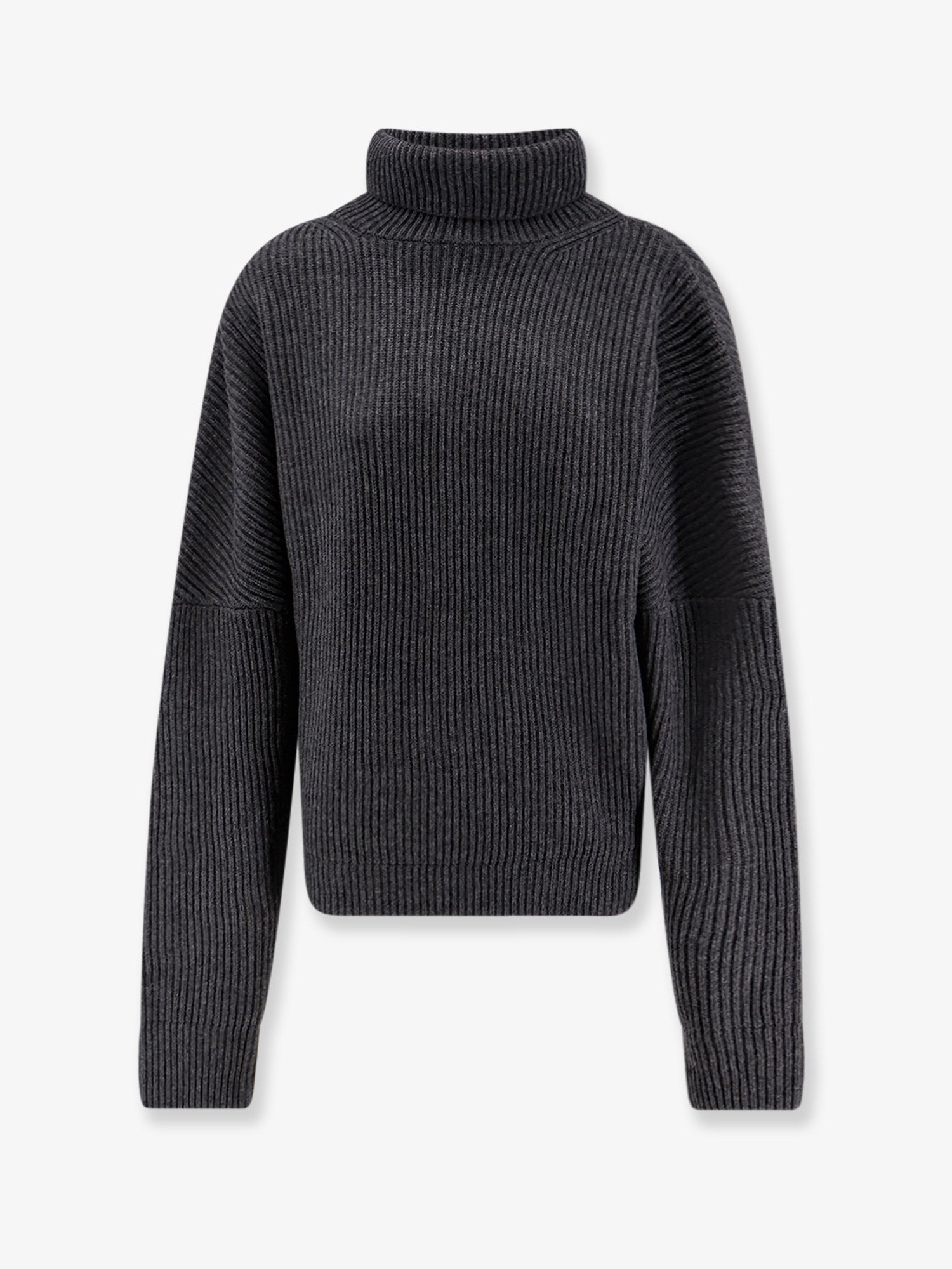 Wool and Cashmere Turtleneck Sweater — Gray