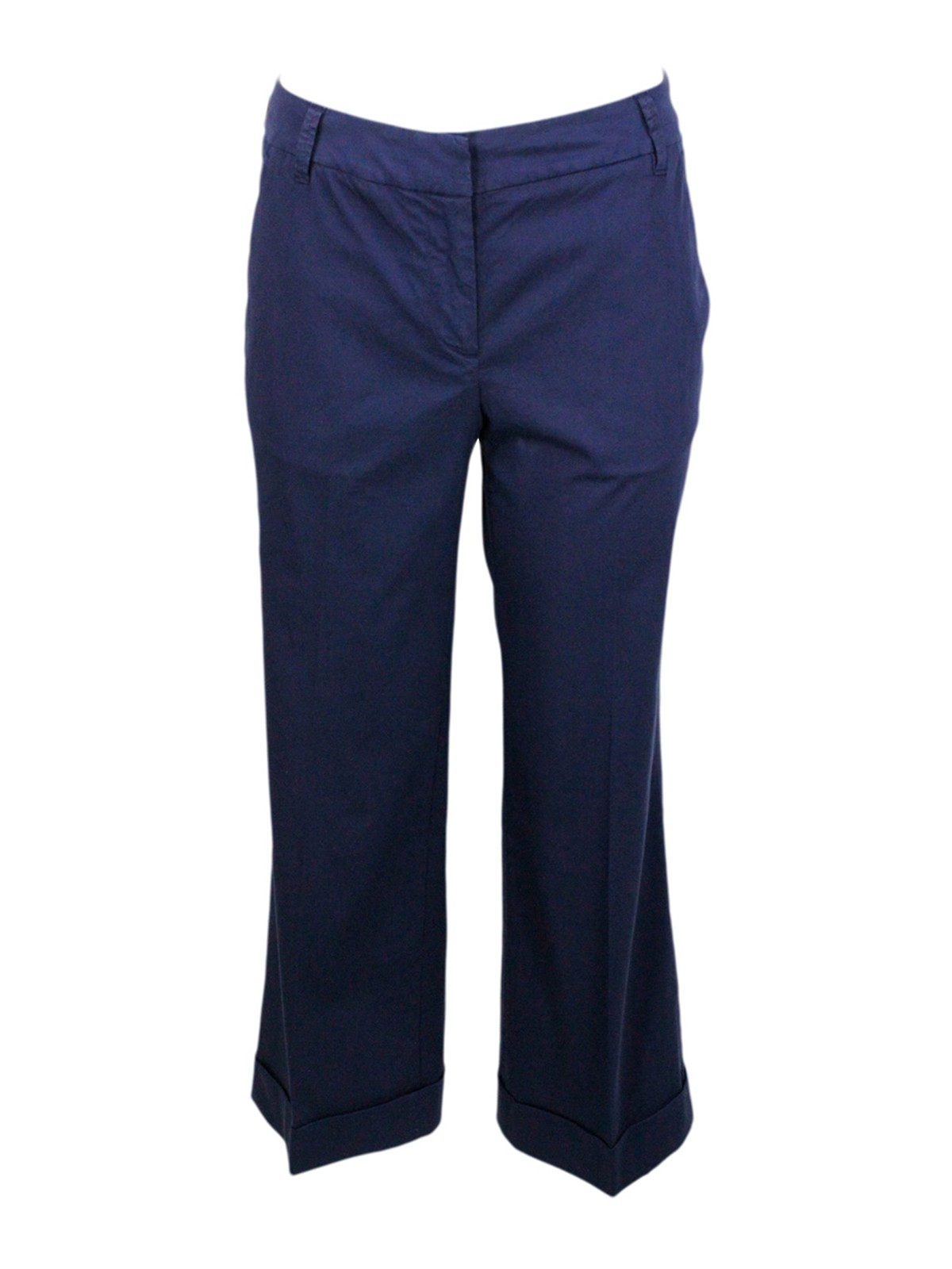 Luxury Edition Selena Cropped Trousers In Soft Stretch Cotton With Chinos America Pockets With Zip Closure And Small Logo Above The Back Pocket