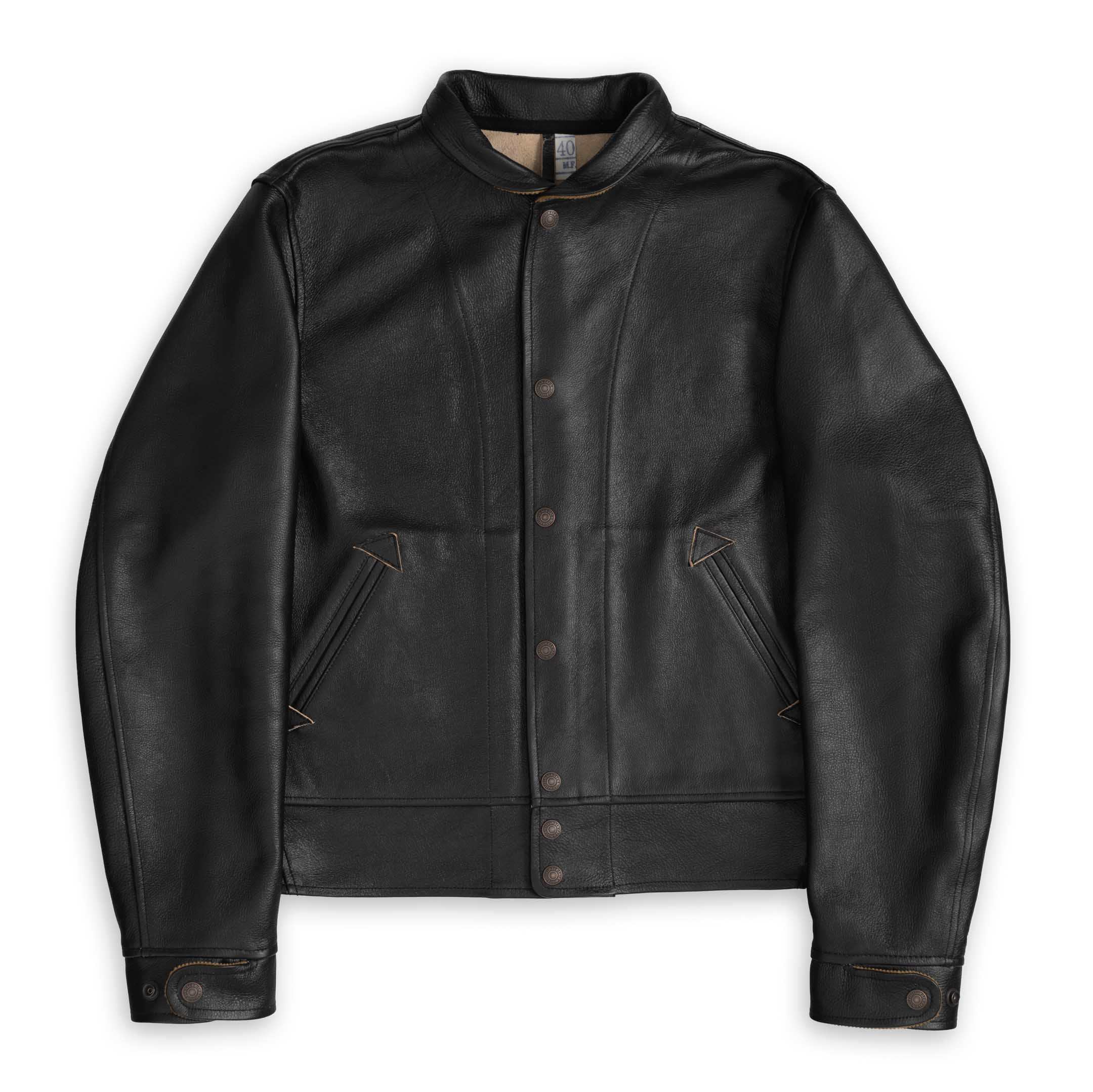 Campus 'Stud' Leather Jacket Black