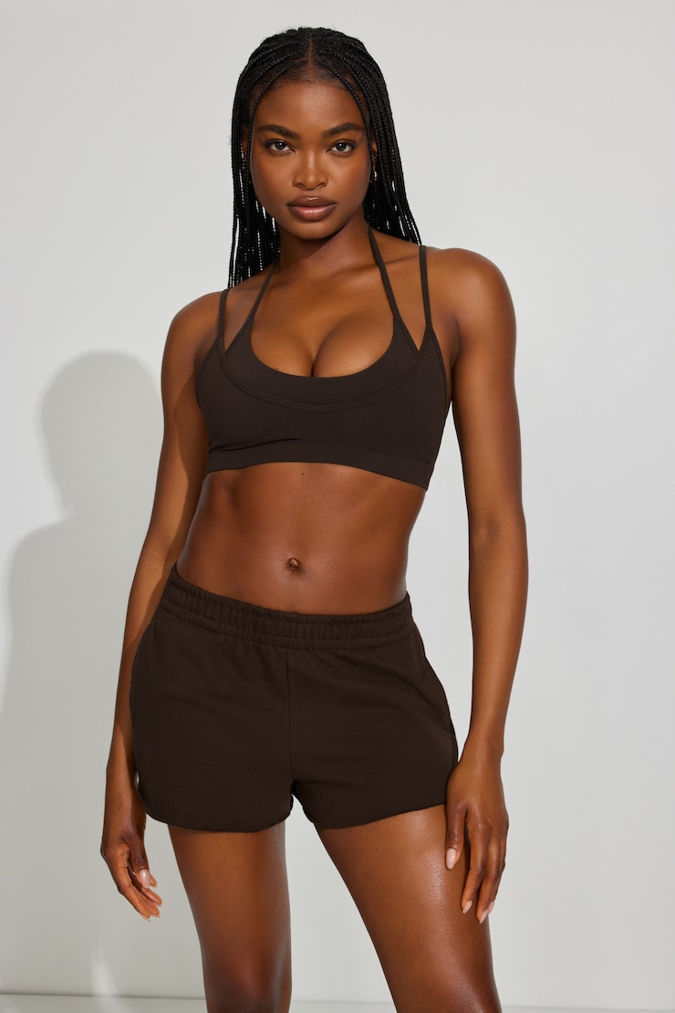 SoftTerry™ Low Rise Shorts - Brown - Women Clothing