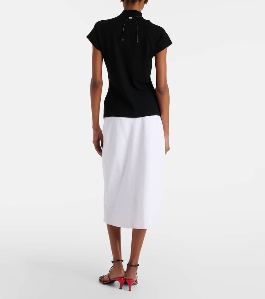 Easy linen-blend midi skirt
