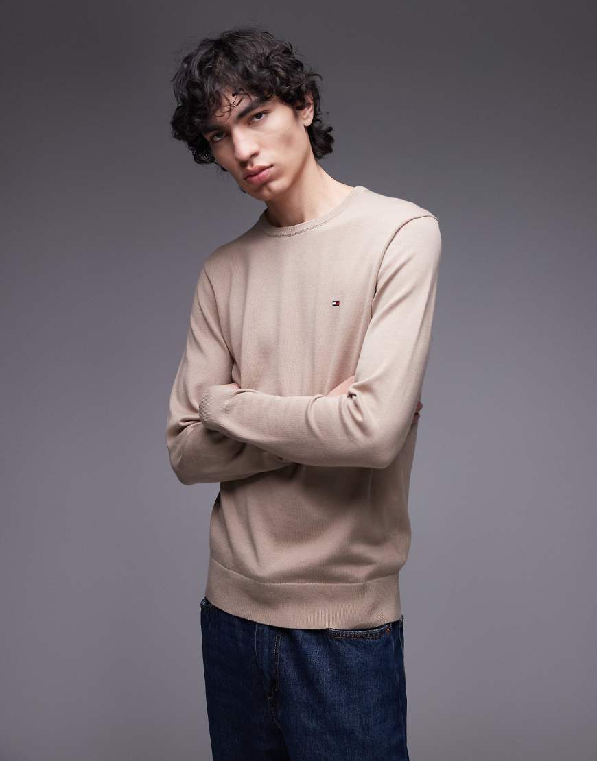 Essential cotton jumper in taupe-Neutral