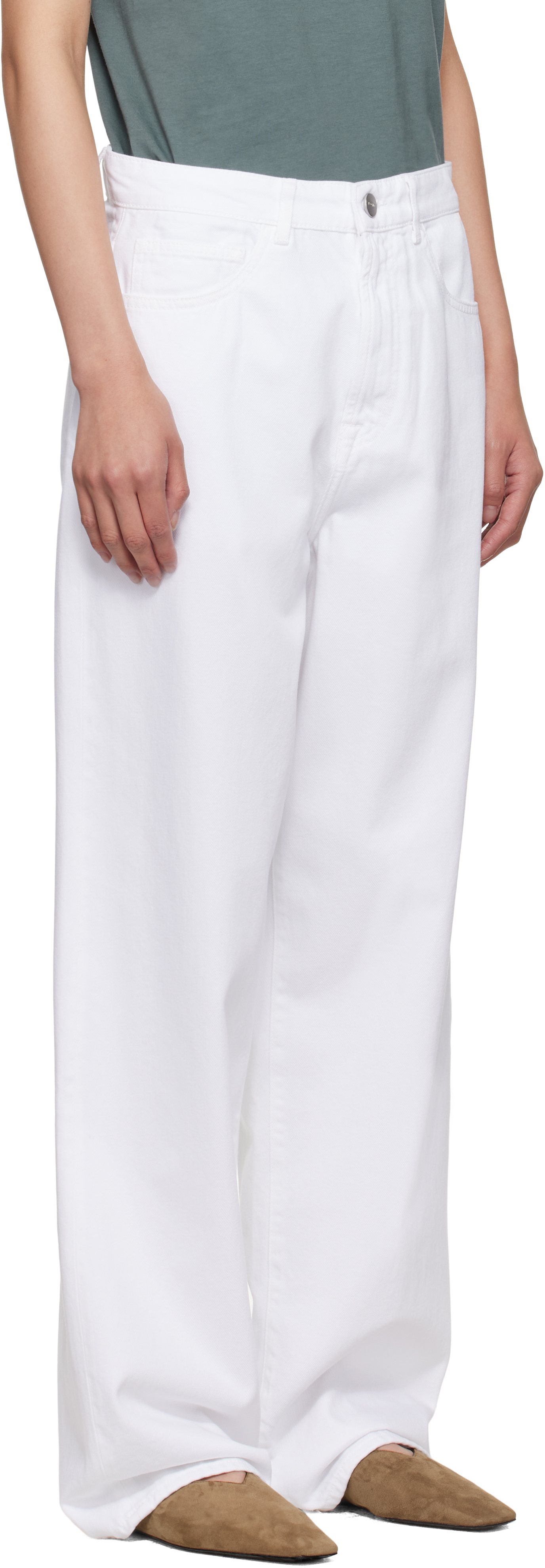 White Signature Baggy Fit Jeans