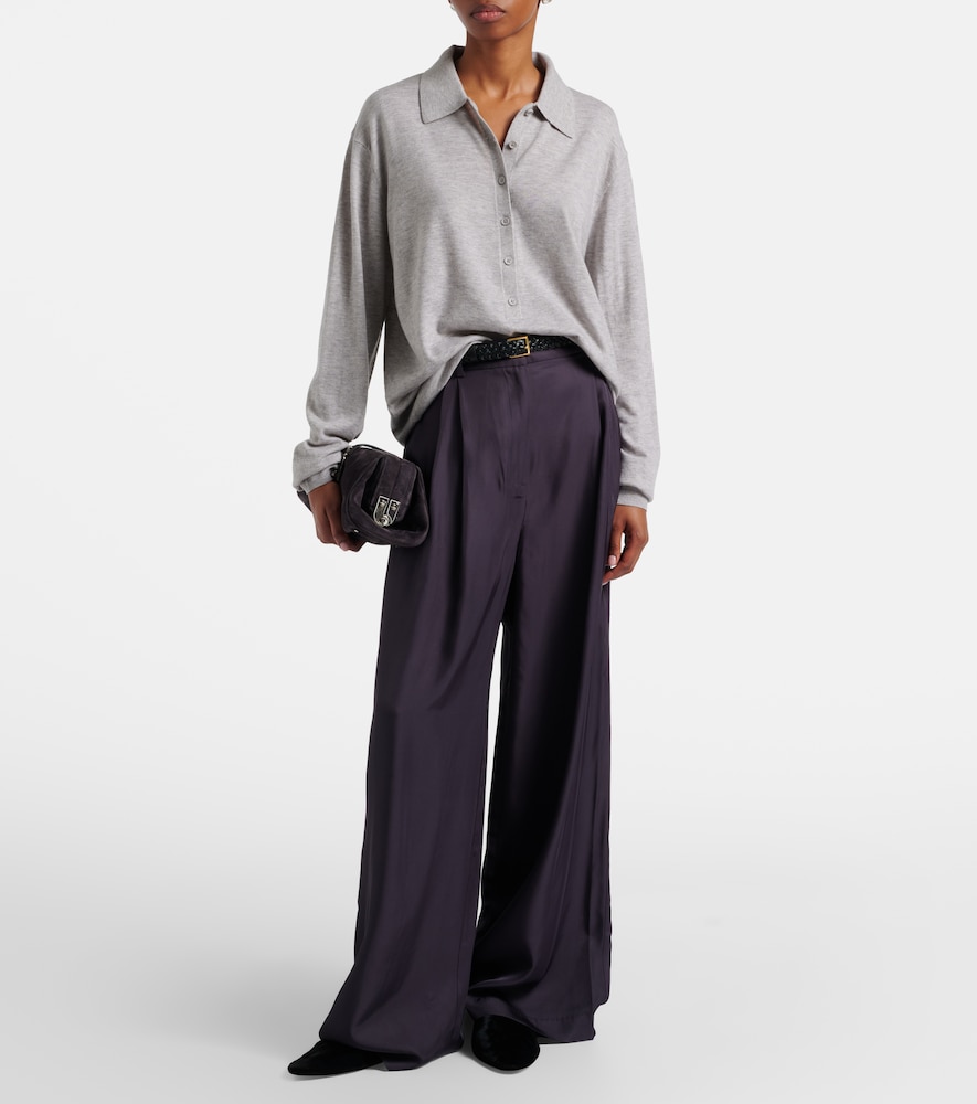 Marfa pleated twill wide-leg pants