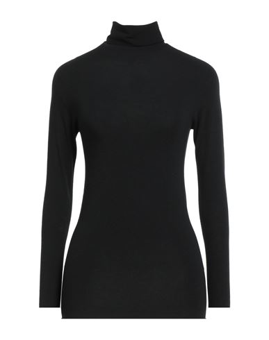 Woman Turtleneck Black Size 10 Viscose, Elastane