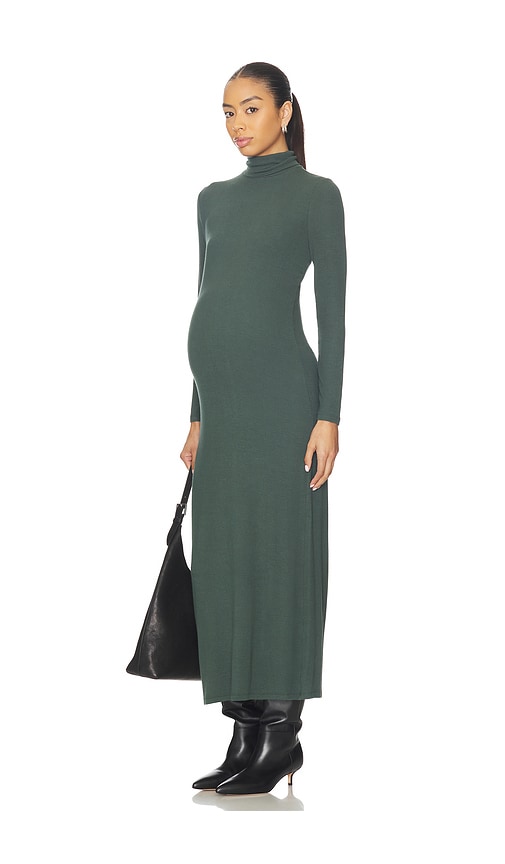 HATCH The Softest Rib Turtleneck Dress in Dark Green. 0. Also