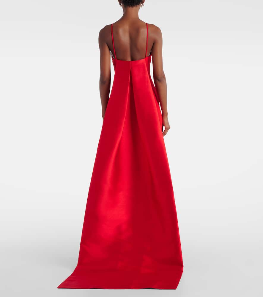 Ulla caped crêpe and satin gown