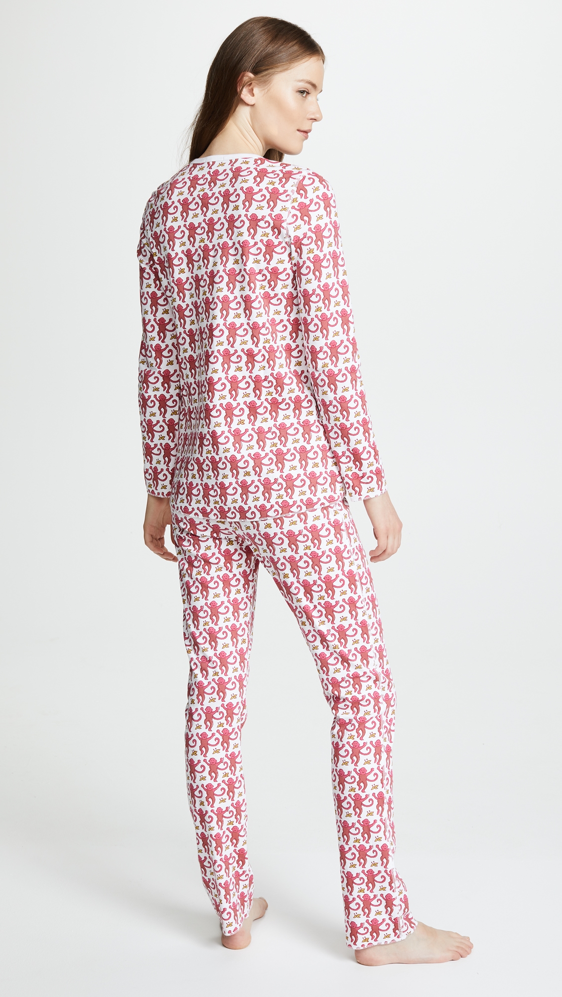 Roller Rabbit Monkey PJ Set Pink