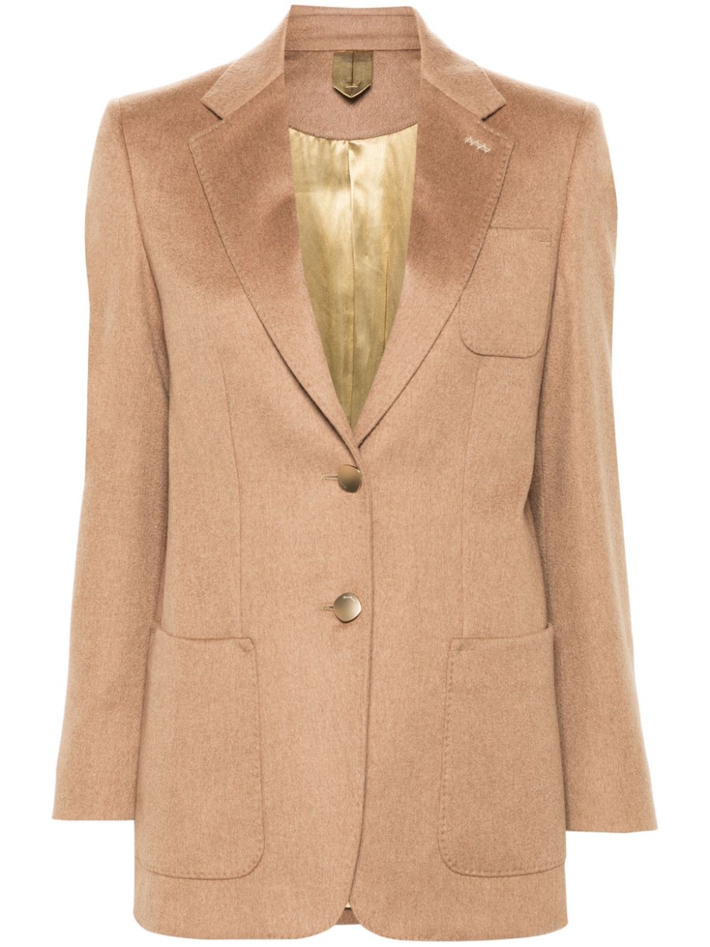 Notched-lapels single-breasted blazer - Neutrals