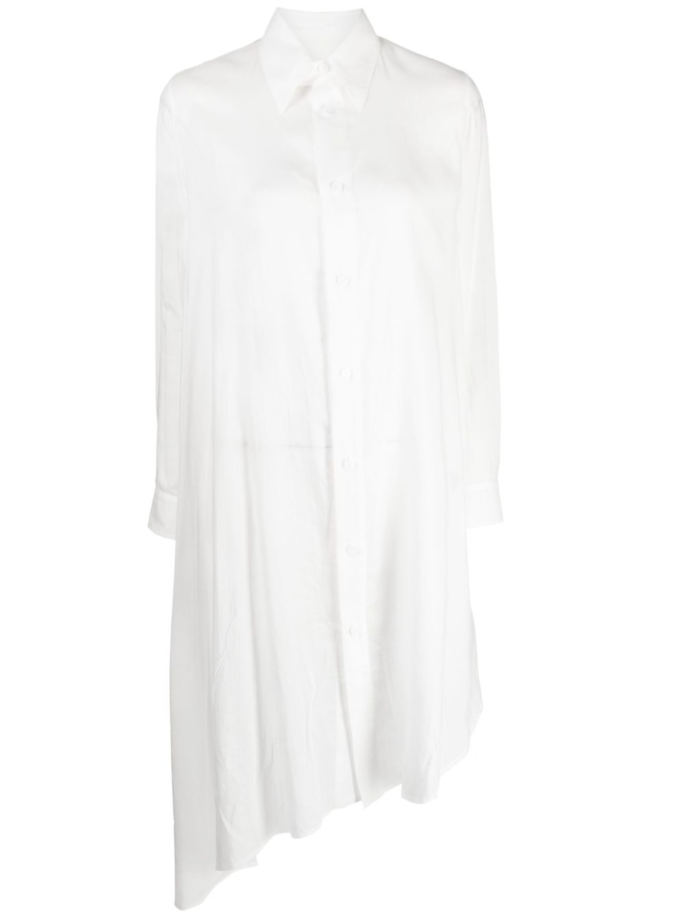 Draped-detail asymmetric dress - White