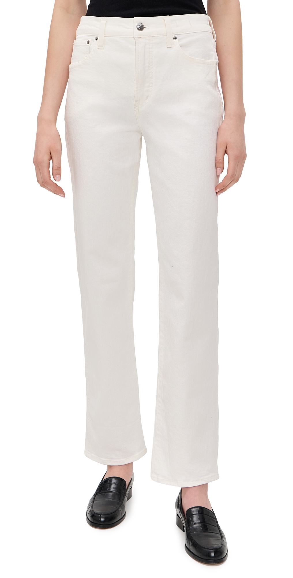 The Dean Easy Straight Jeans In Tile White Tile White